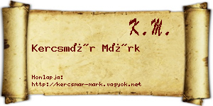 Kercsmár Márk névjegykártya